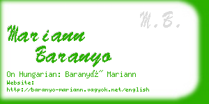 mariann baranyo business card